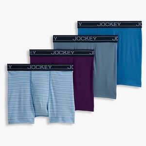 Jockey Underwear Lightweight Cotton Blend 5" Boxer Brief 4-Pack Mens Size S